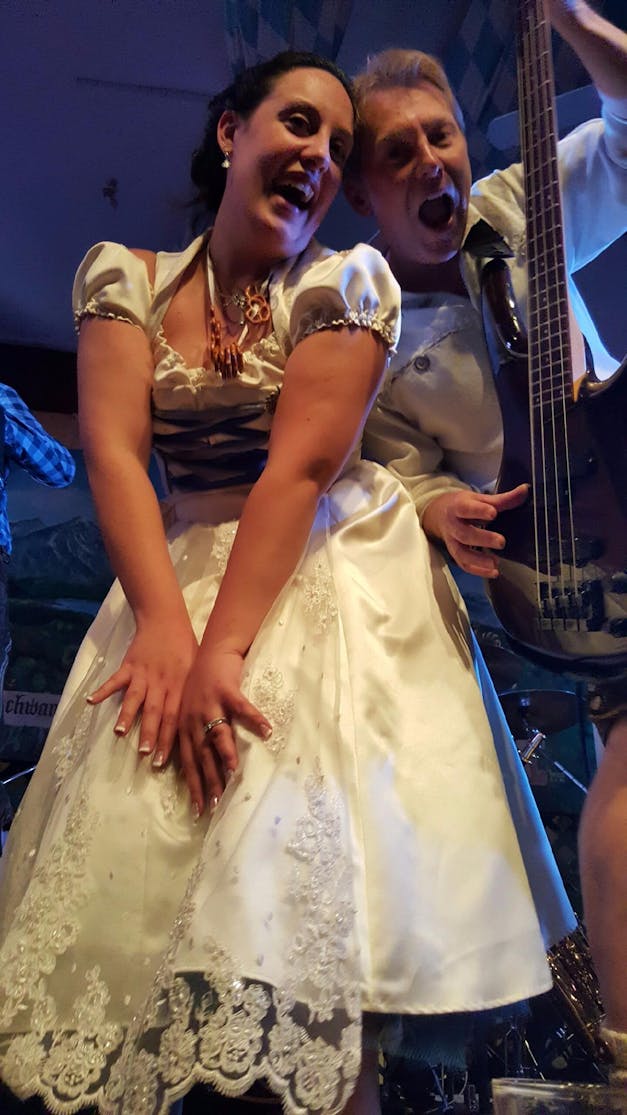 Bridal Dirndl with Contemporary Regal Neckline: MADE-TO-ORDER