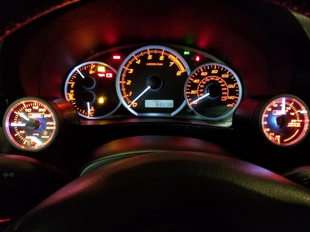 Prosport 52mm Premium White Pointer Boost Gauge Amber/White